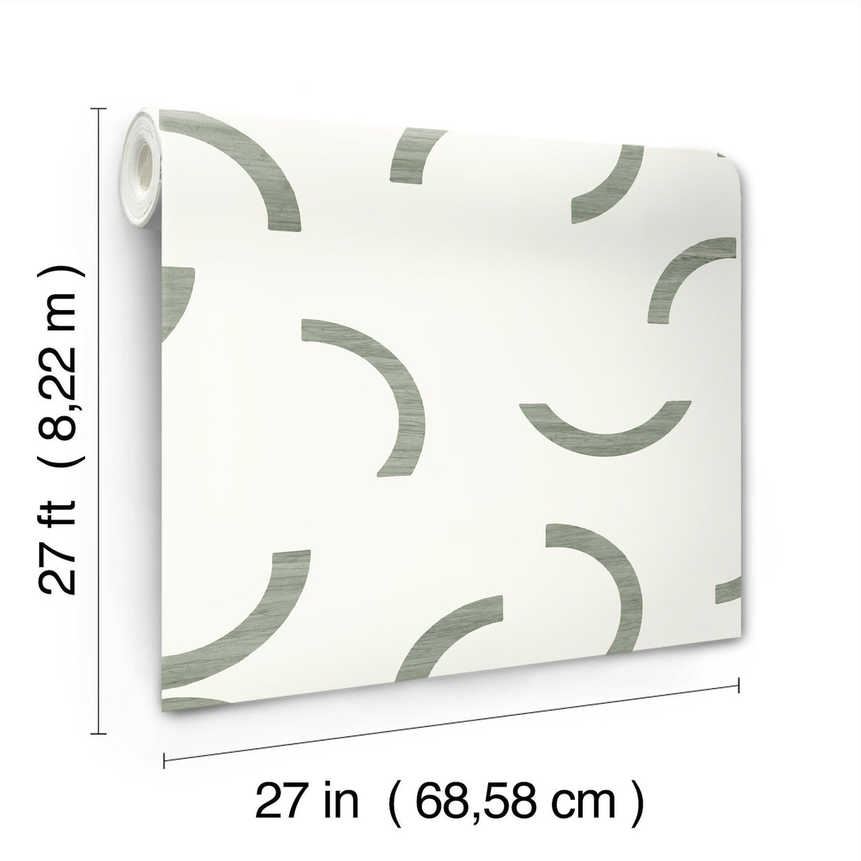 Lunula Green Geometric Non Woven Wallpaper - York FM1021