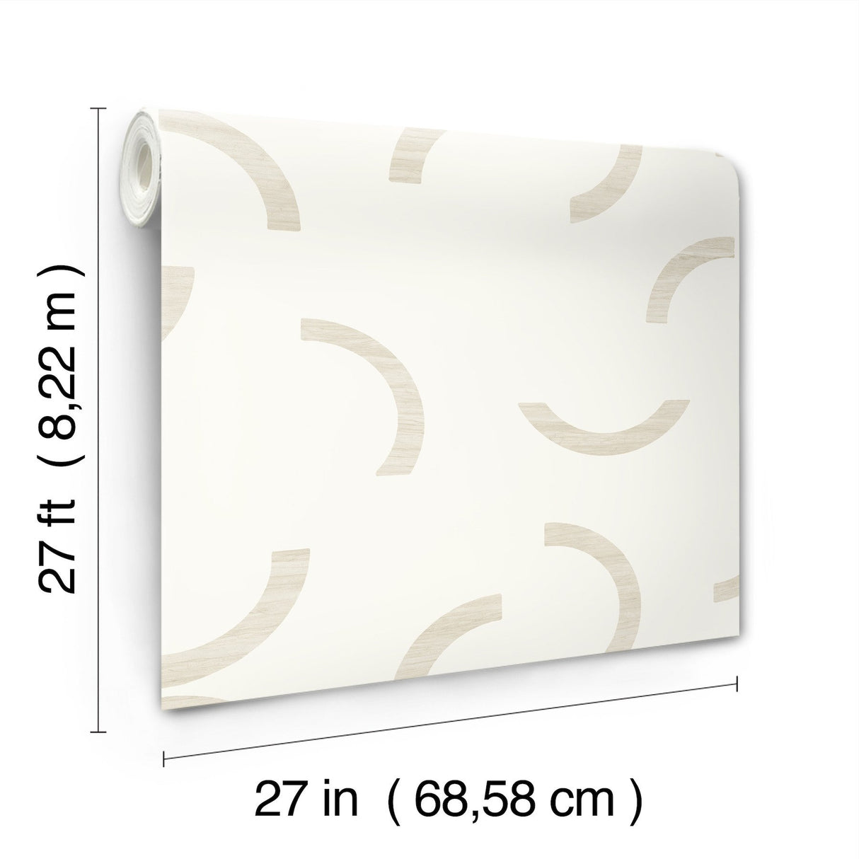 Lunula Ivory Geometric Modern Wallpaper - York FM1025