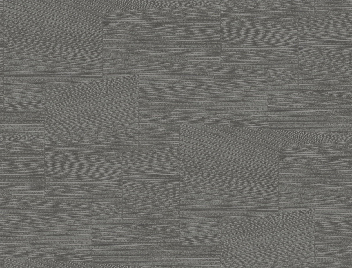 Higher Ground Geo Onyx Wallpaper with Modern Geometric Pattern, Raised Ink - York FM1032