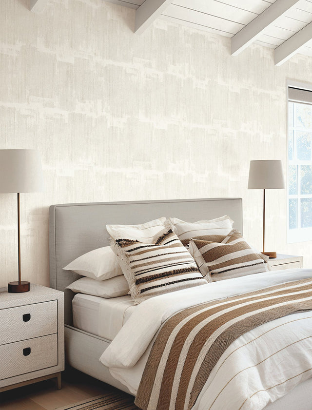 Rhythm & Rhyme White Wallpaper with Modern Geometric Abstract Blocks - York FM1064