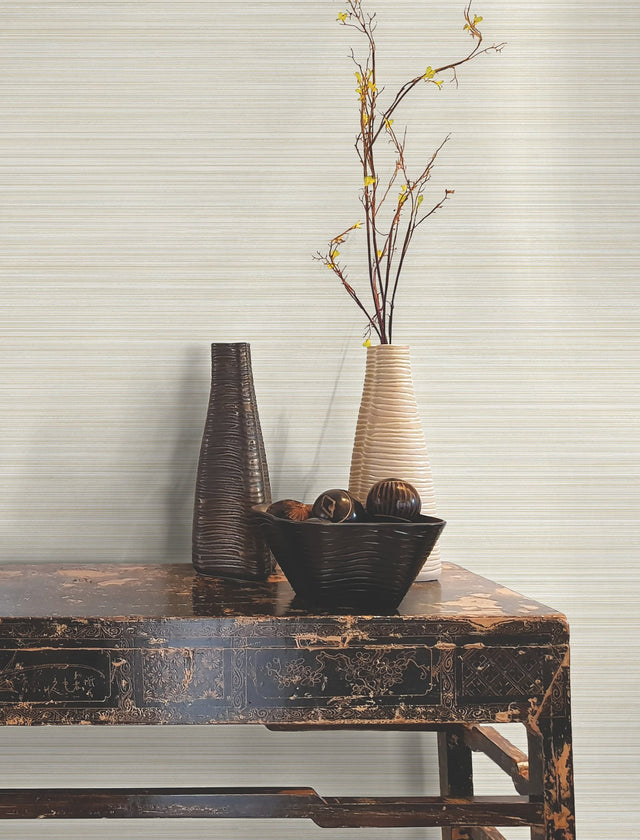 Alignment Warm Neutral Striped Wallpaper with Raised Ink Texture - York FM1073