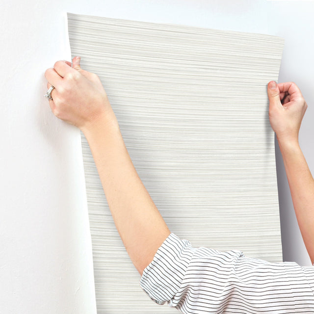 Alignment Grey Wallpaper with Raised Ink Striped Motif - York FM1074