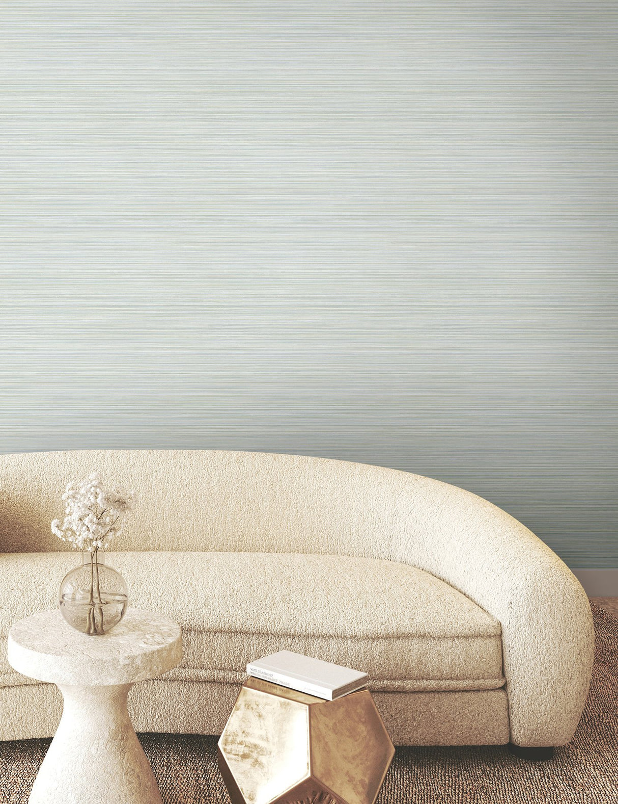 Alignment Blue Stripes Raised Ink Non Woven Wallpaper - York FM1075