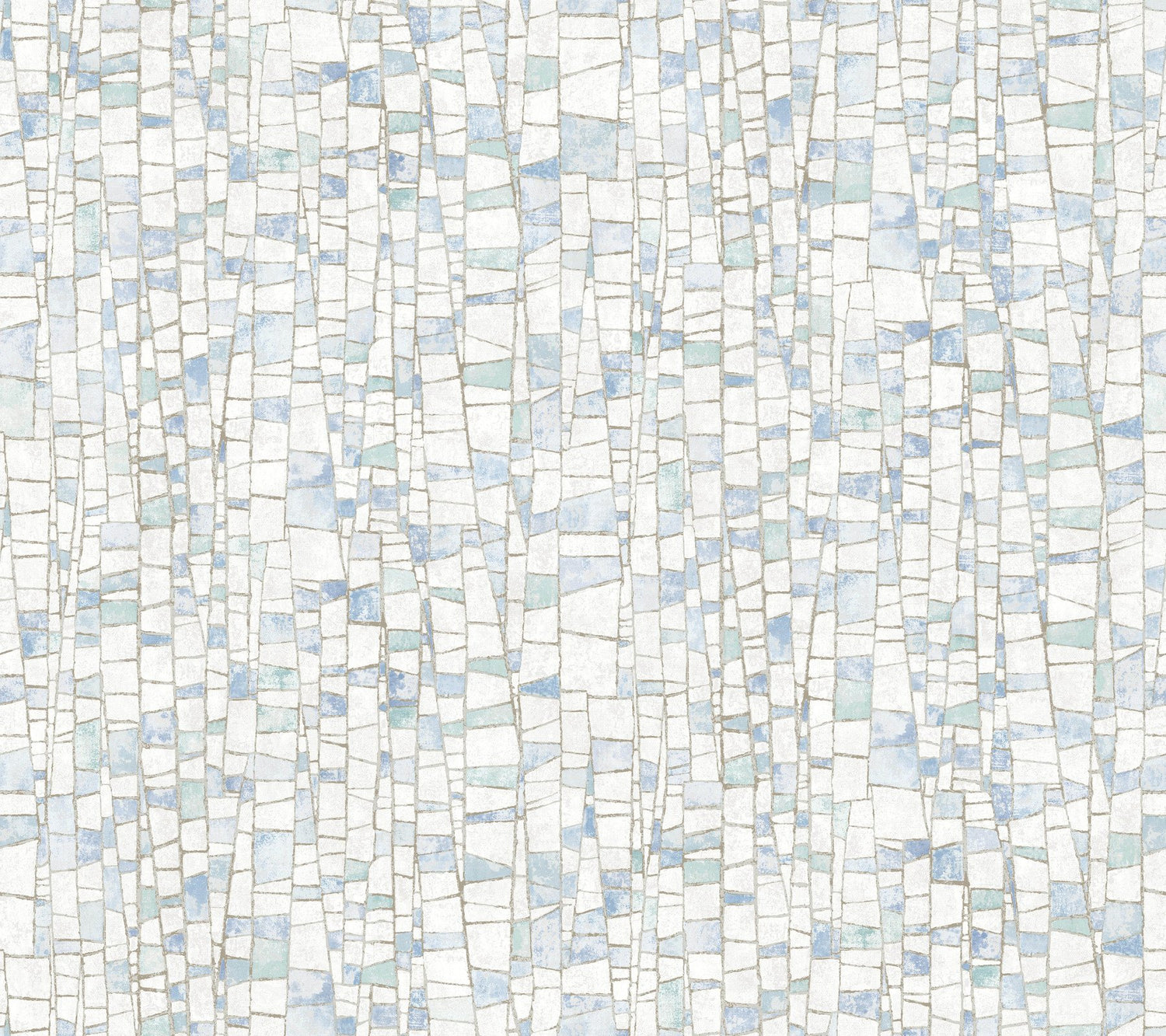 Kaleidoscopic Blue Geometric Modern Wallpaper with Metallic Raised Ink - York FM1081