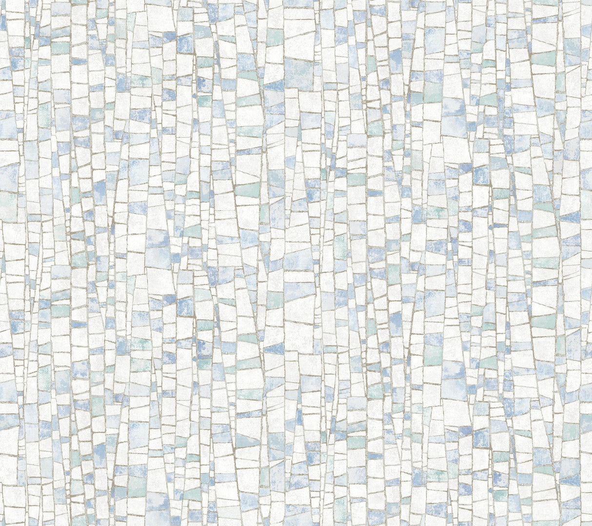Kaleidoscopic Blue Geometric Modern Wallpaper with Metallic Raised Ink - York FM1081