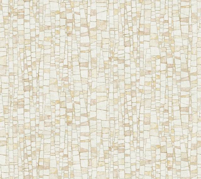 Kaleidoscopic Sun Baked Geometric Non Woven Wallpaper with Metallic Raised Ink - York FM1082