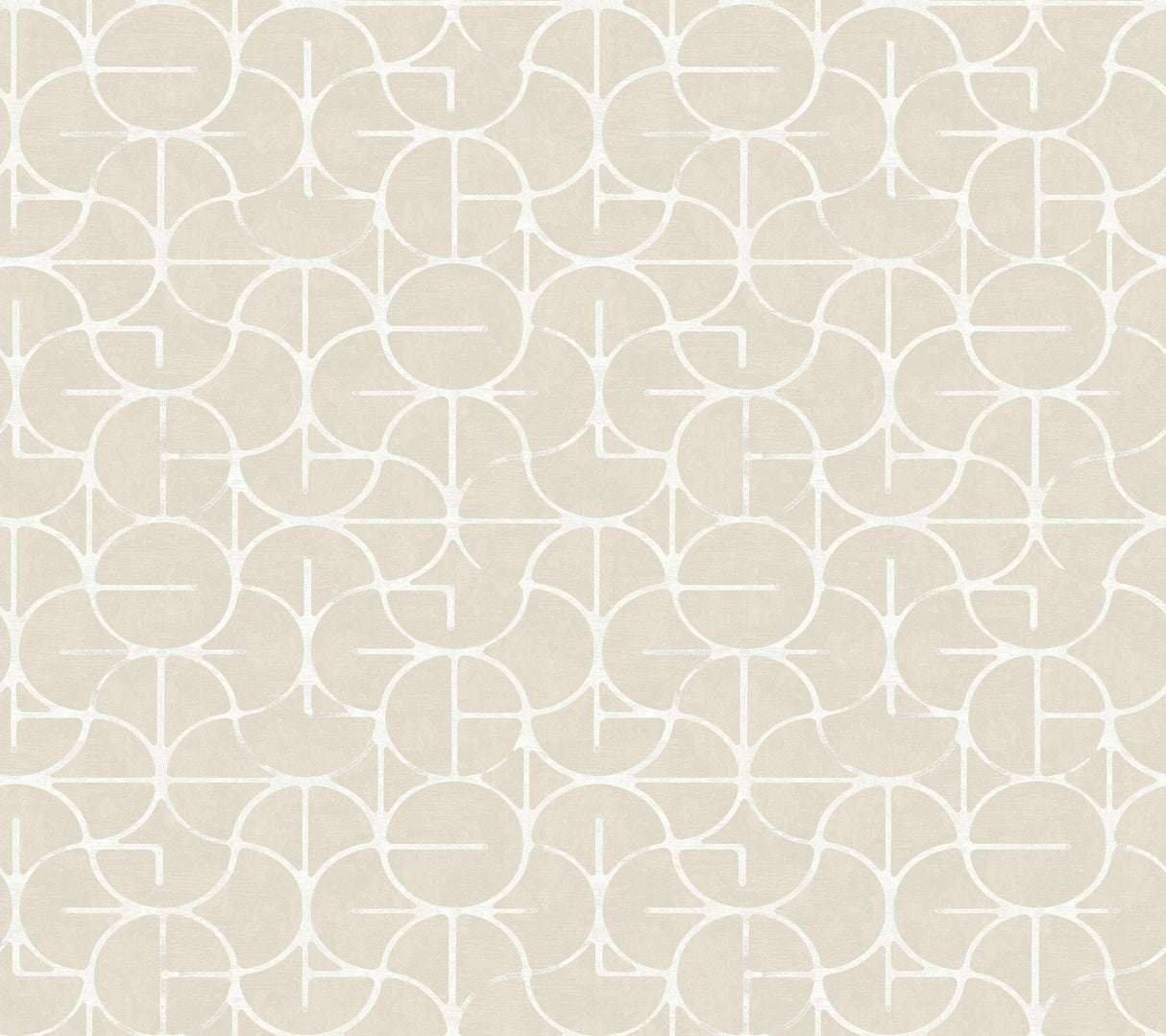 Looking Glass Beige Geometric Metallic Non Woven Wallpaper - York FM1103