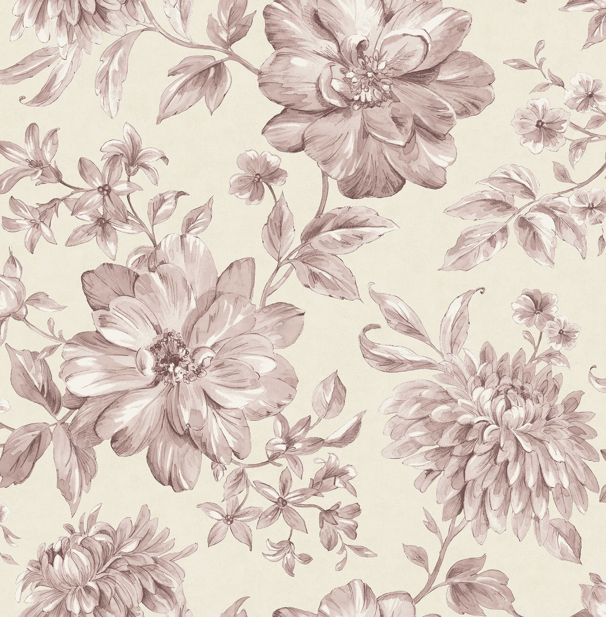 Fine Decor Gabriela Pink Floral Wallpaper FD43609 – room and detail views