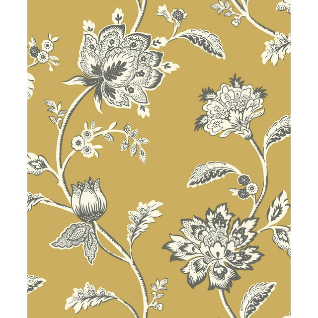 Juliette Mustard by Fine Decor Jacobean Wallpaper – Brewster Home Fashions FD43450
