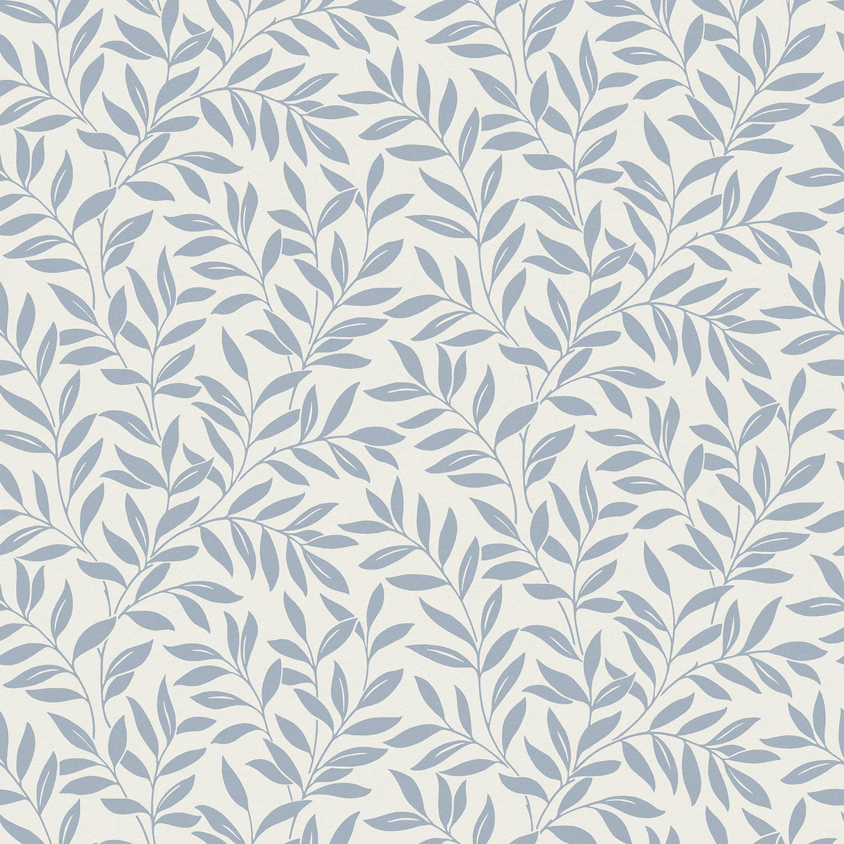 Fine Decor Marin Blue Leaf Trail Wallpaper roll and pattern in blue on light background