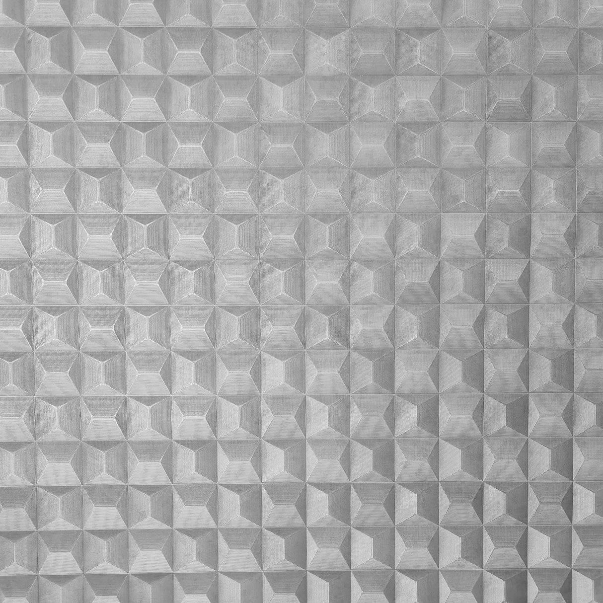 Romero Grey 3D Geometric Wallpaper by Fine Decor in silver-grey with dimensional cube pattern