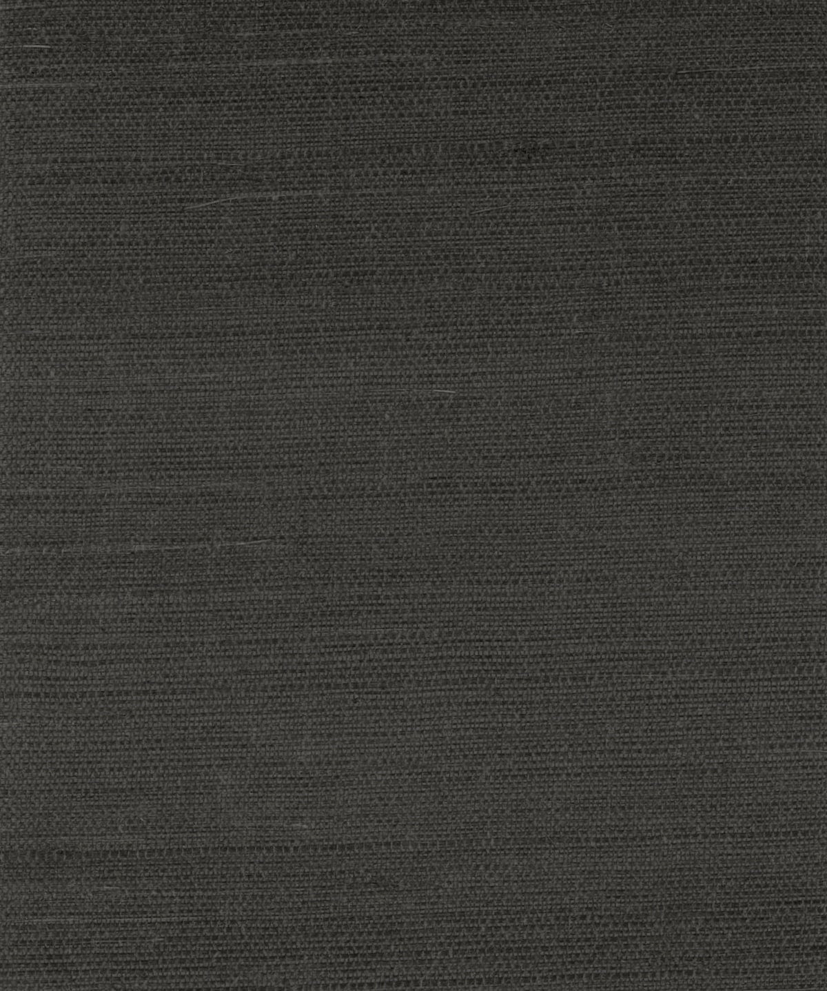 Wrought Iron sisal grasscloth wallpaper texture in a deep charcoal black tone.