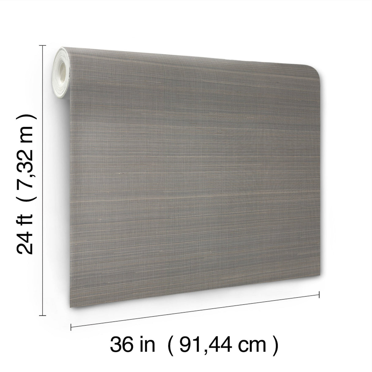Abaca Weave Charcoal Grasscloth Wallpaper with Hand-Loomed Abaca Texture - York GL0504GV
