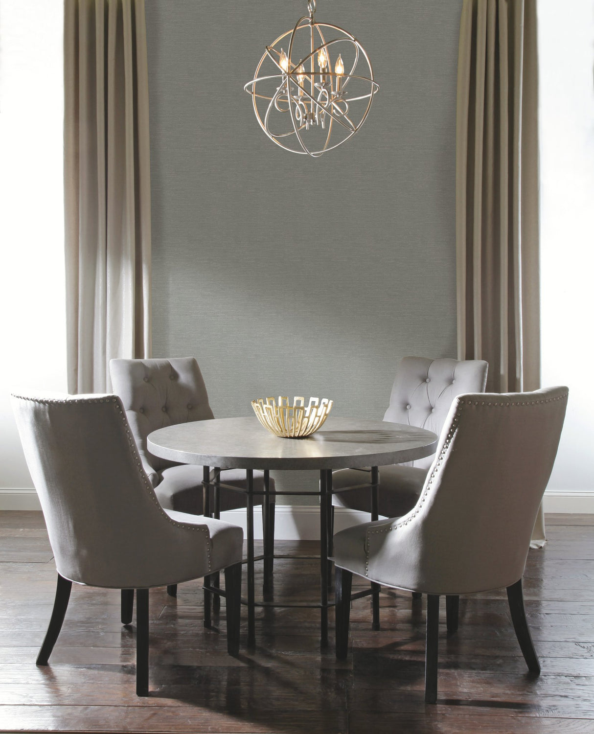 Essence Blue Metallic Wallpaper with Faux Grasscloth Texture - York GL0513N