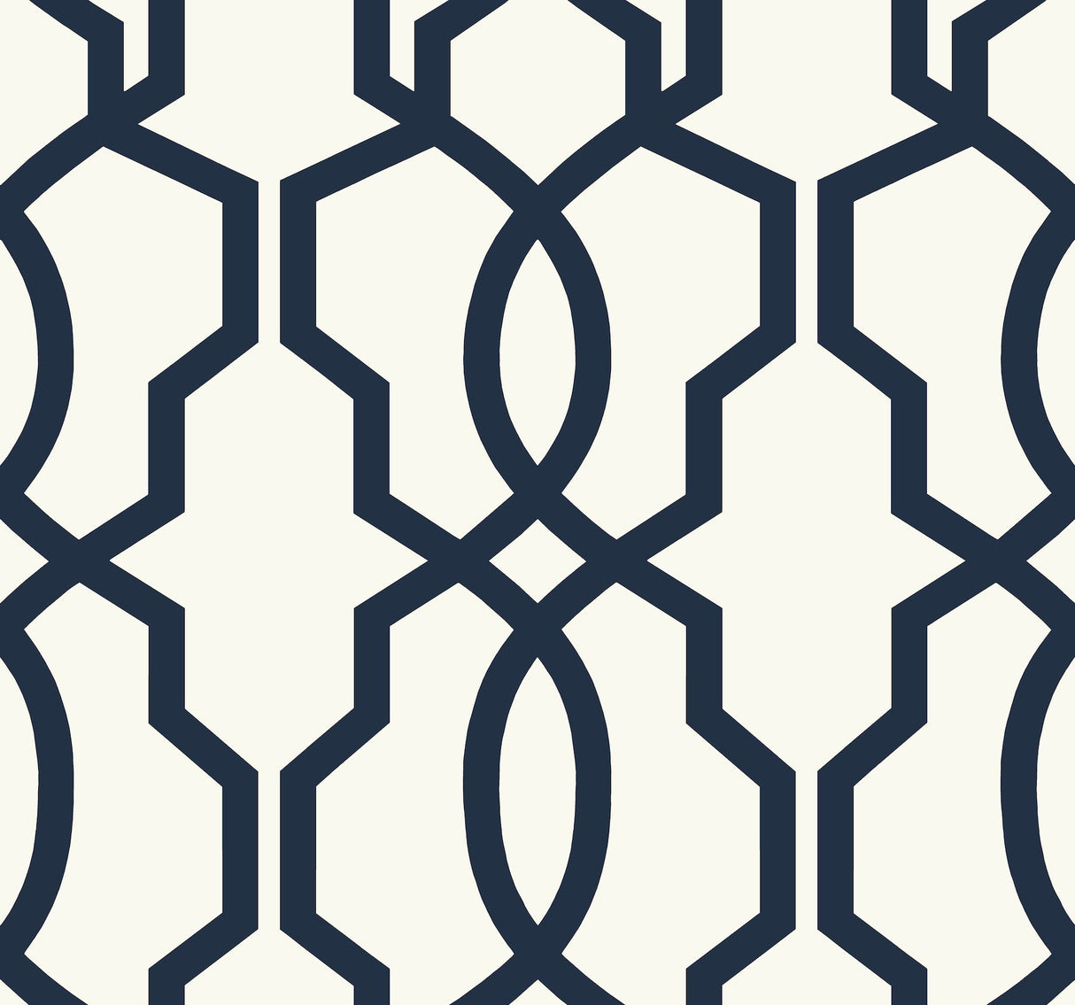 Hourglass Trellis Navy Wallpaper with Geometric Modern Pattern - York GM7521