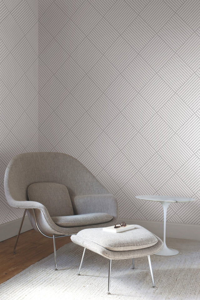 Twisted Tailor White Geometric Prepasted Wallpaper - York GM7565