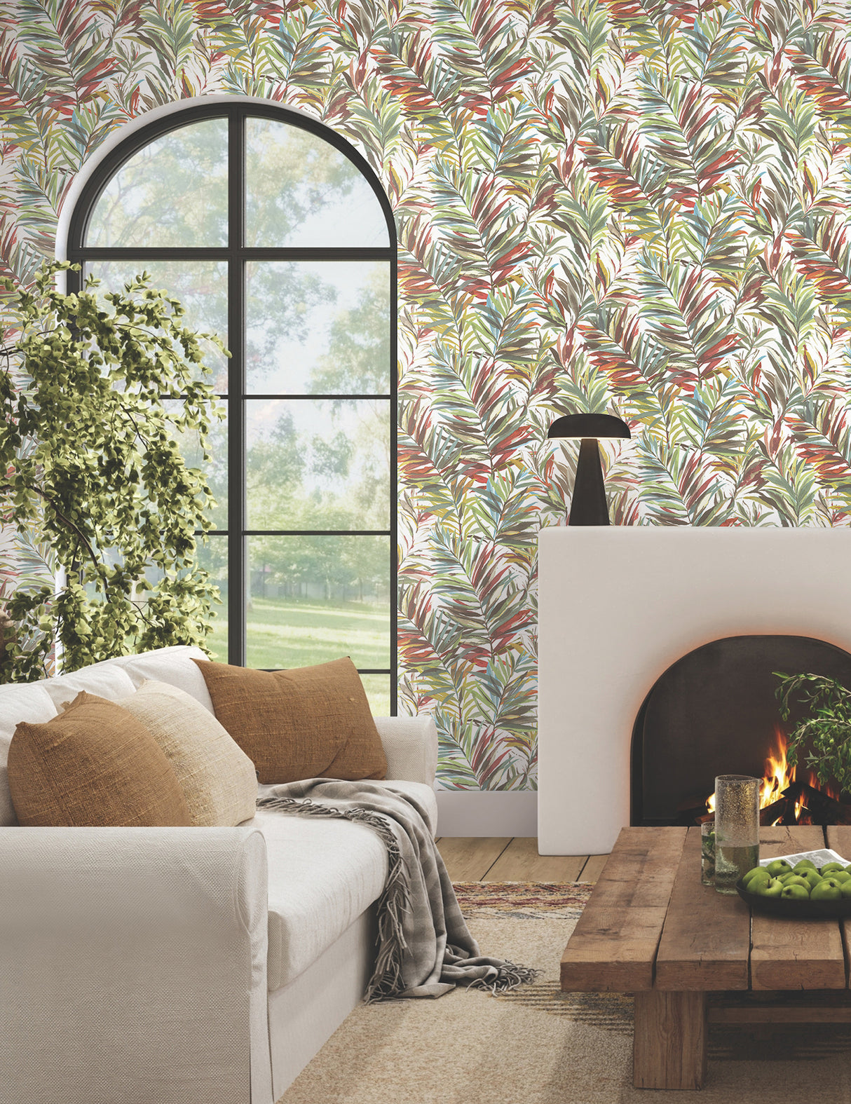 Swaying Palms Rouge & Mink by York Wallcoverings Botanical Wallpaper – York Wallcoverings GN2541