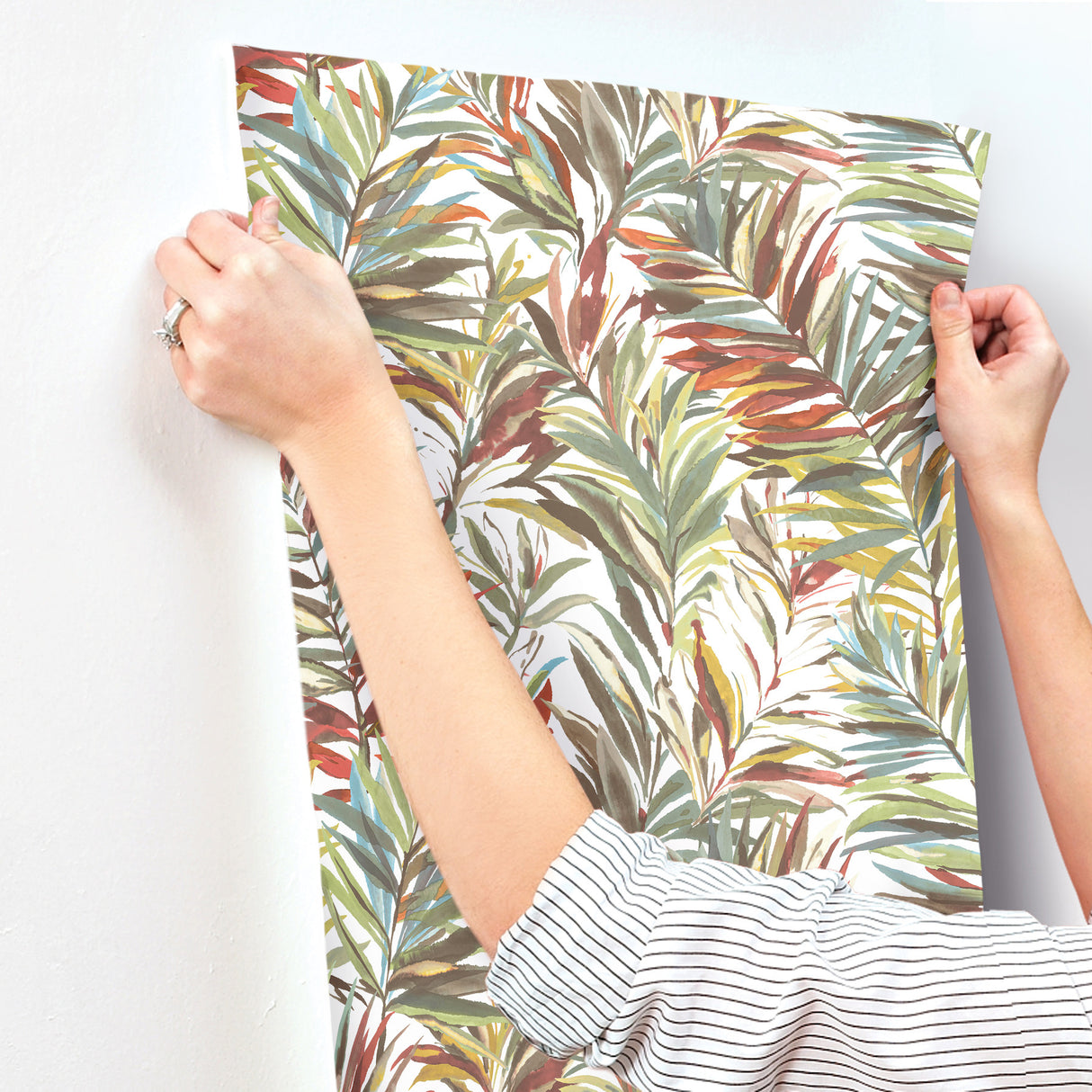 Swaying Palms Rouge & Mink by York Wallcoverings Botanical Wallpaper – York Wallcoverings GN2541