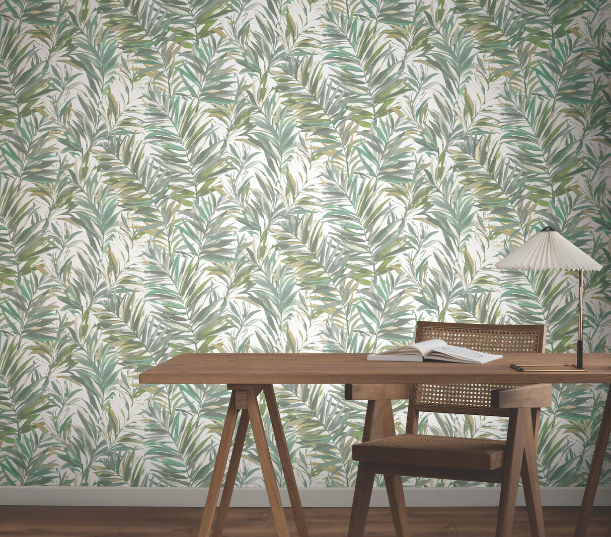 Swaying Palms Olive & Aegean by York Wallcoverings Non Woven Wallpaper- York Wallcoverings GN2542