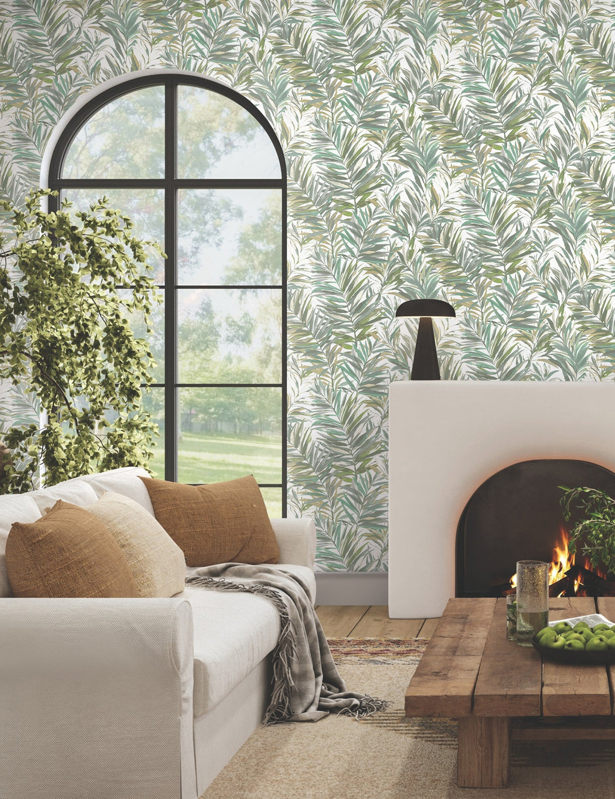 Swaying Palms Olive & Aegean by York Wallcoverings Non Woven Wallpaper- York Wallcoverings GN2542