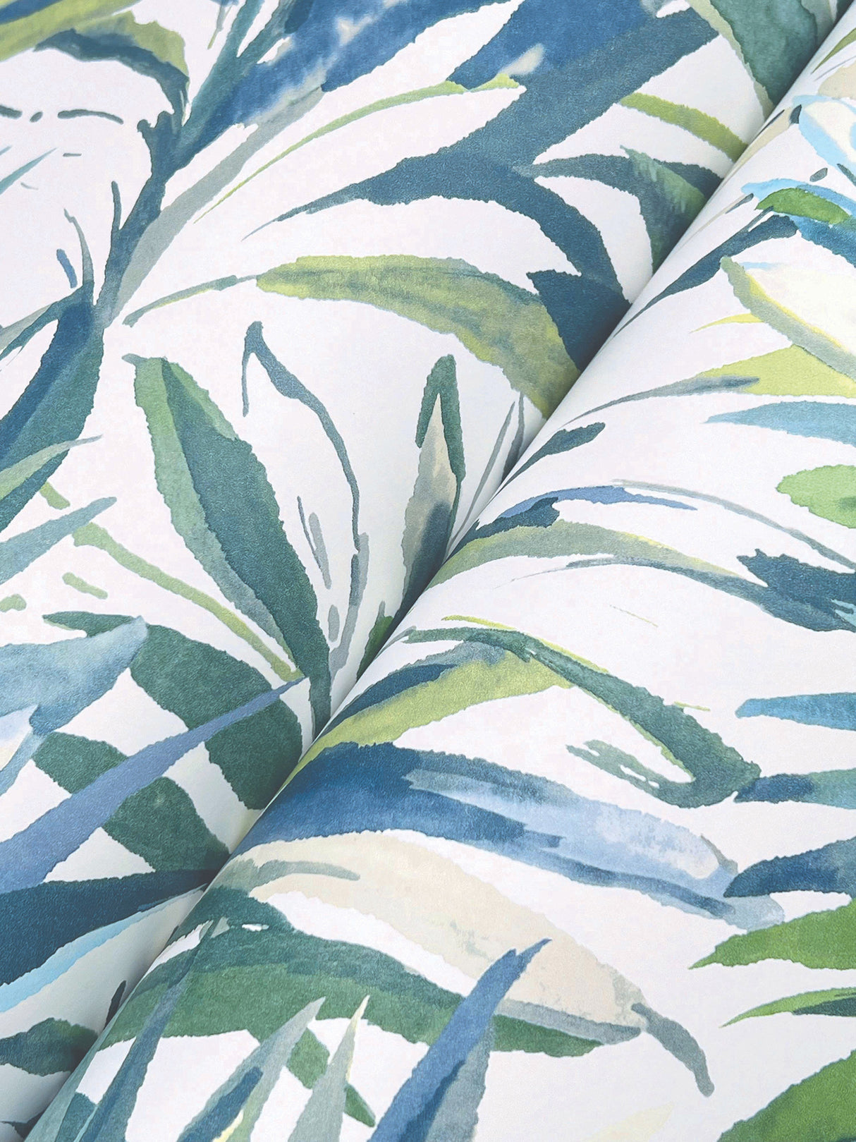 Swaying Palms Green & Blue by York Wallcoverings Tropical Wallpaper- York Wallcoverings GN2544