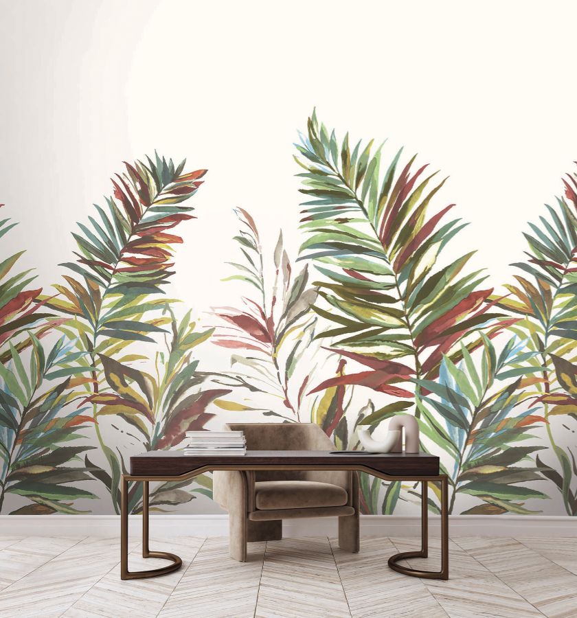 Swaying Palms Rouge & Mink by York Wallcoverings Botanical Wall Mural – York Wallcoverings GN2545M