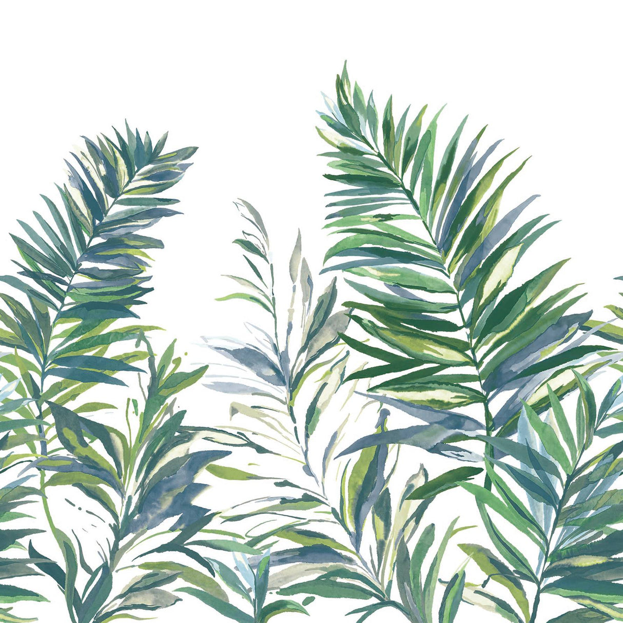 Swaying Palms Green & Blue mural by York Wallcoverings