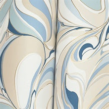 Achate Blue by York Wallcoverings Marbled Metallic Wallpaper – York Wallcoverings GN2562