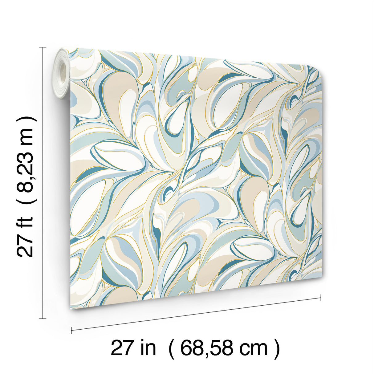 Achate Blue by York Wallcoverings Marbled Metallic Wallpaper – York Wallcoverings GN2562