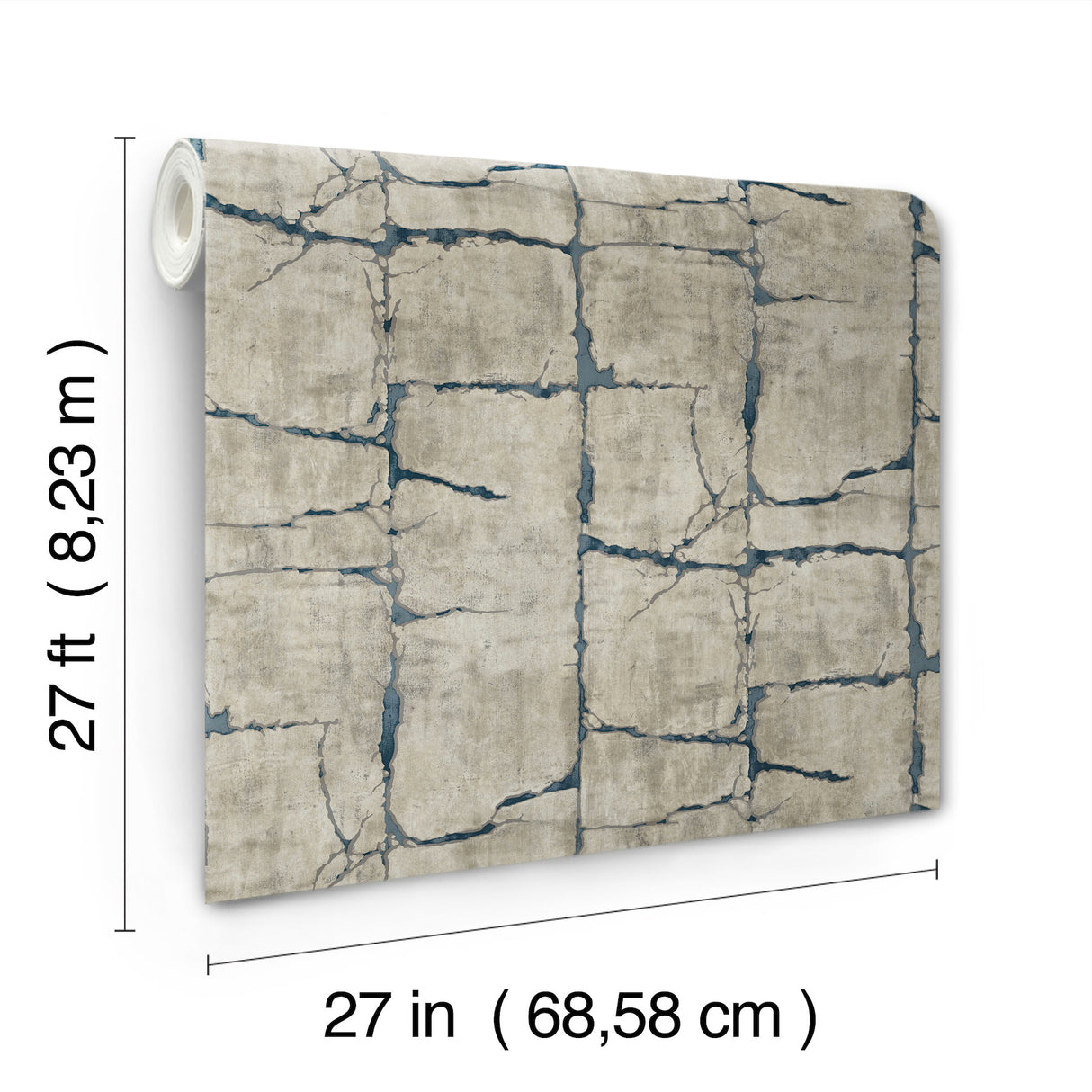 Mojave Navy by York Wallcoverings Modern Cracked Earth Wallpaper – York Wallcoverings GN2582