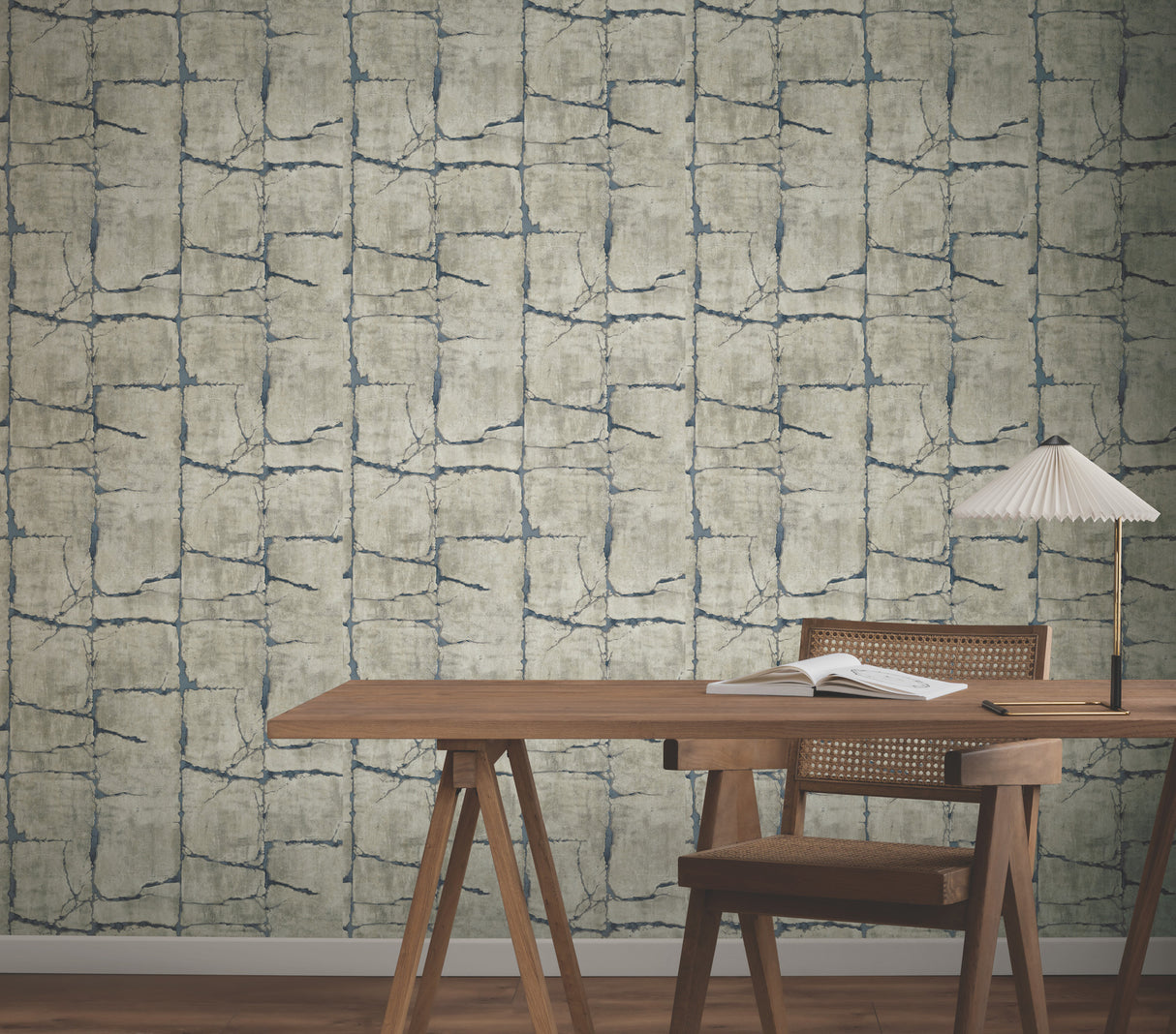 Mojave Navy by York Wallcoverings Modern Cracked Earth Wallpaper – York Wallcoverings GN2582