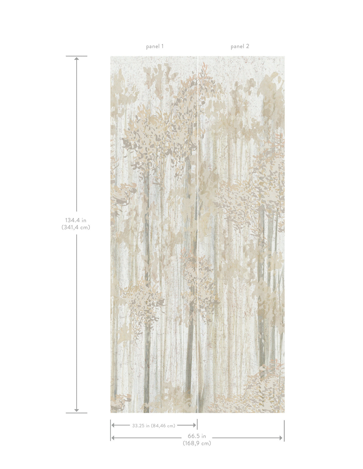 Aspen Grove Beige by York Wallcoverings Botanical Cork Mural – York Wallcoverings GN2605M