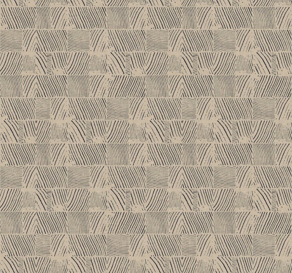 York Wallcoverings Woodcut wallpaper in Black & Linen with woodgrain checkerboard pattern