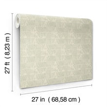 Woodcut Green & Stone by York Wallcoverings Geometric Non Woven Wallpaper- York Wallcoverings GN2624