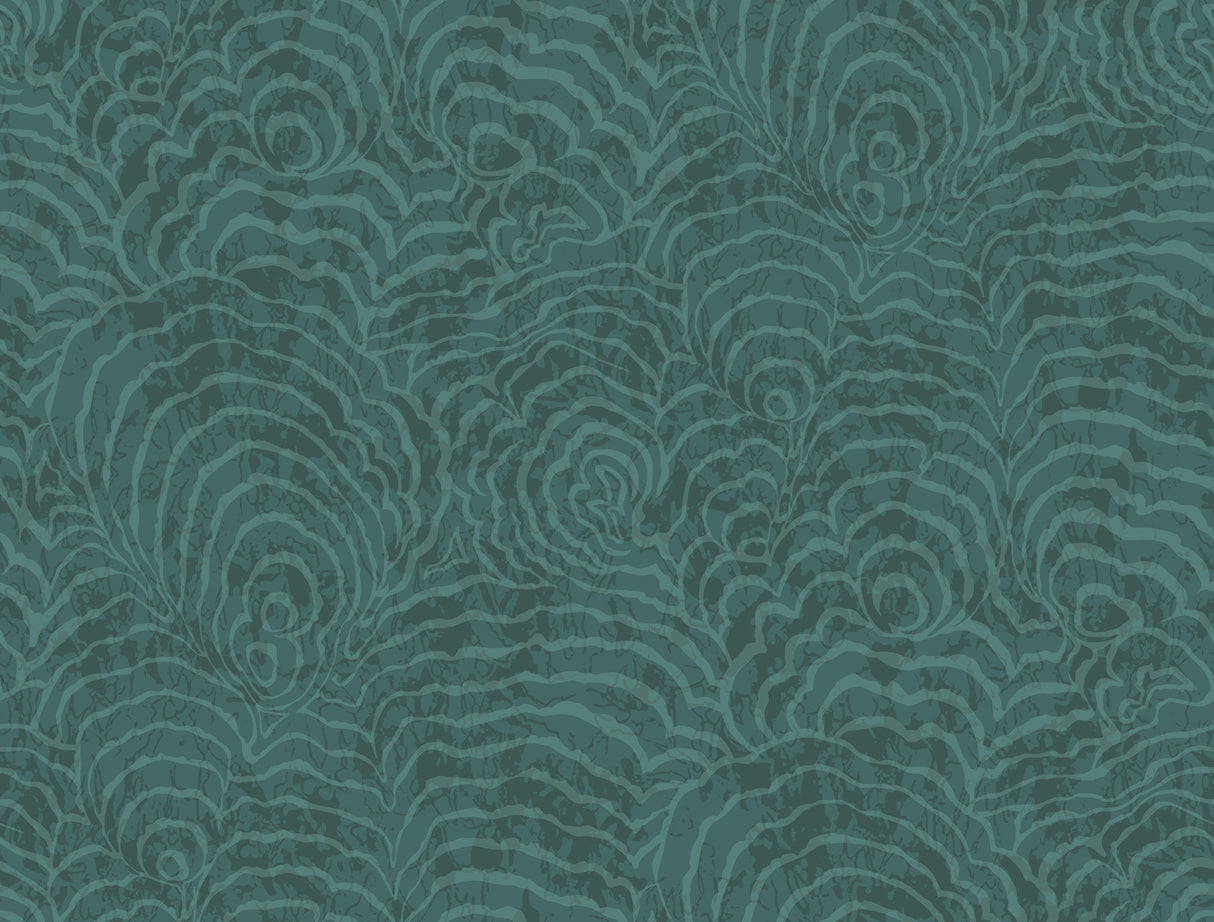 York Wallcoverings Ocean Jasper teal non woven wallpaper roll, 27 in x 27 ft
