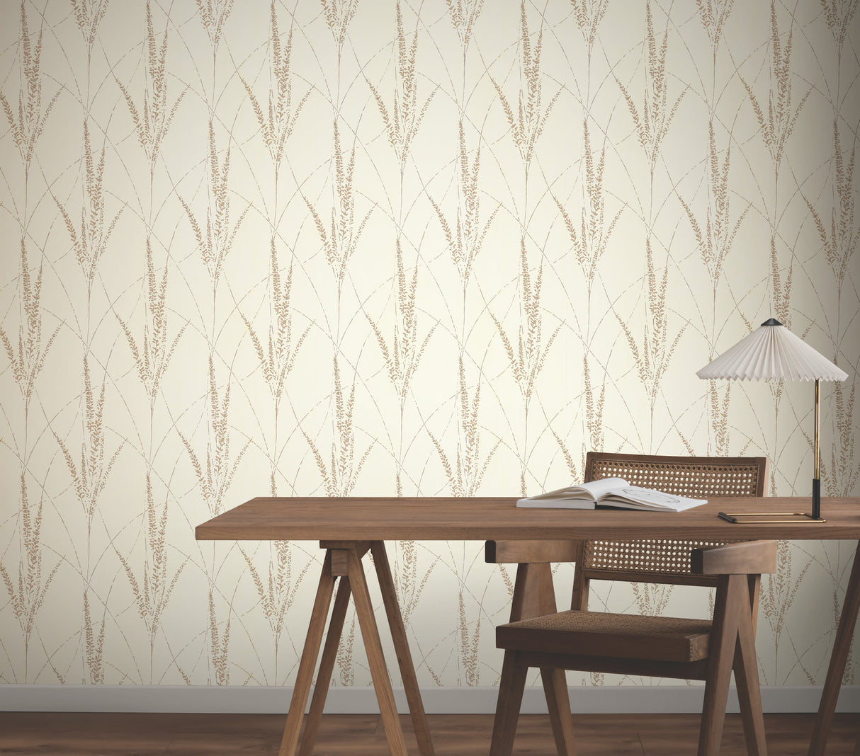 Graceful Willow Cotton by York Wallcoverings Foil on Non Woven Botanical Wallpaper – York Wallcoverings GN2645