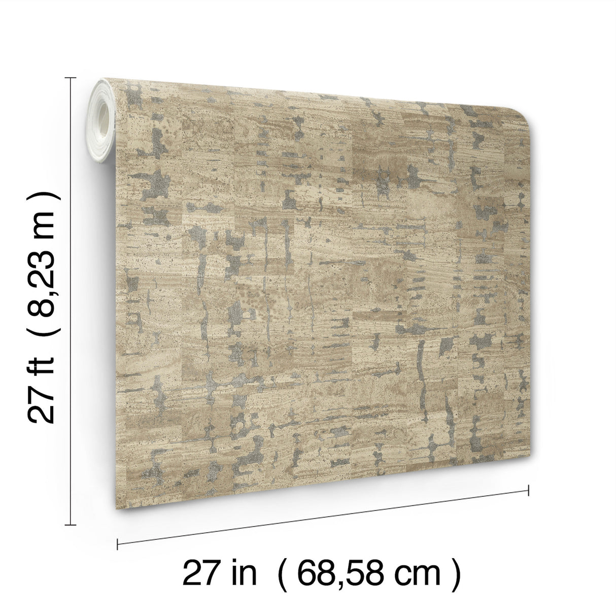 Pop The Cork Taupe by York Wallcoverings Textured Cork-Look Wallpaper – York Wallcoverings GN2651