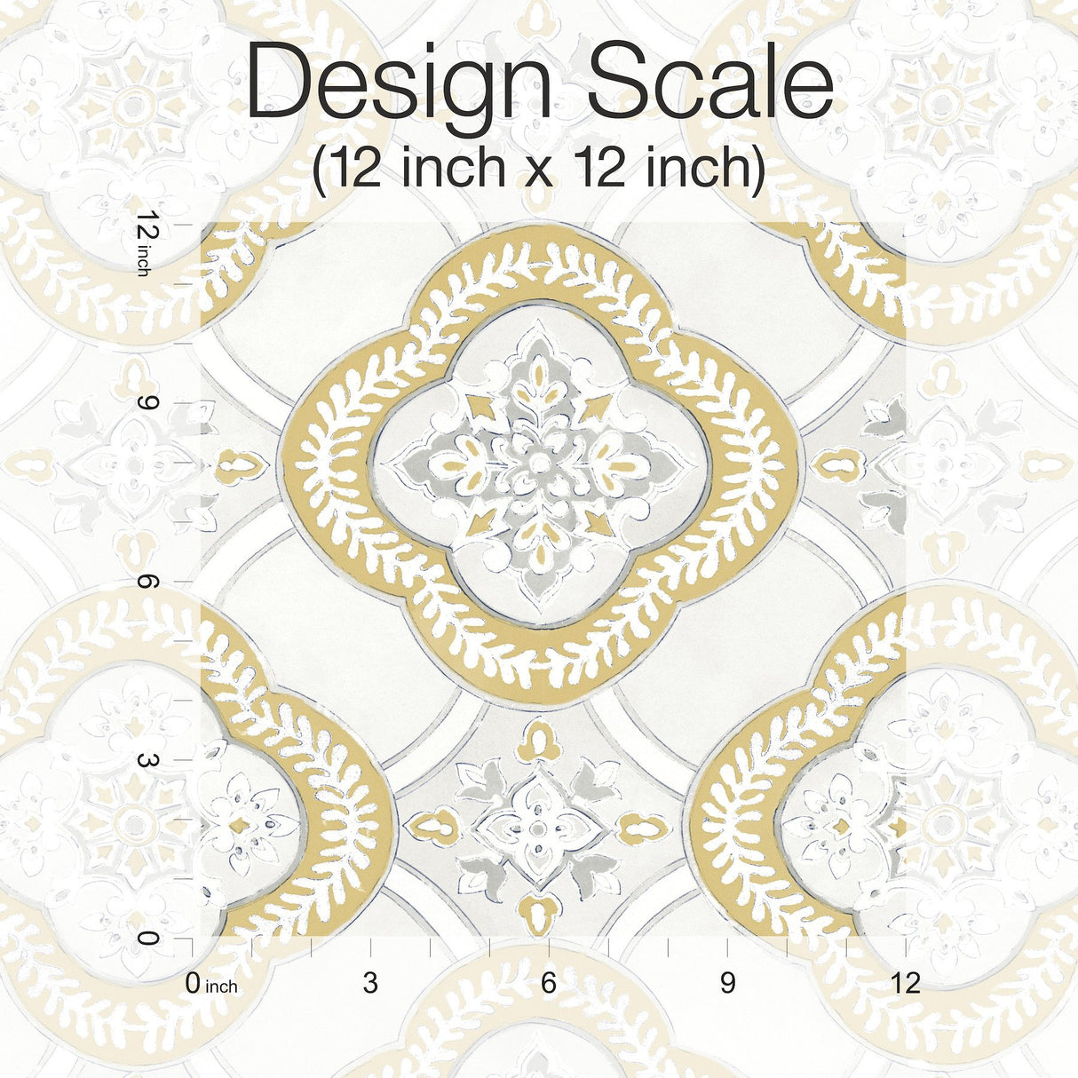 Garden Trellis Ochre Geometric Tile Wallpaper - York GO8215