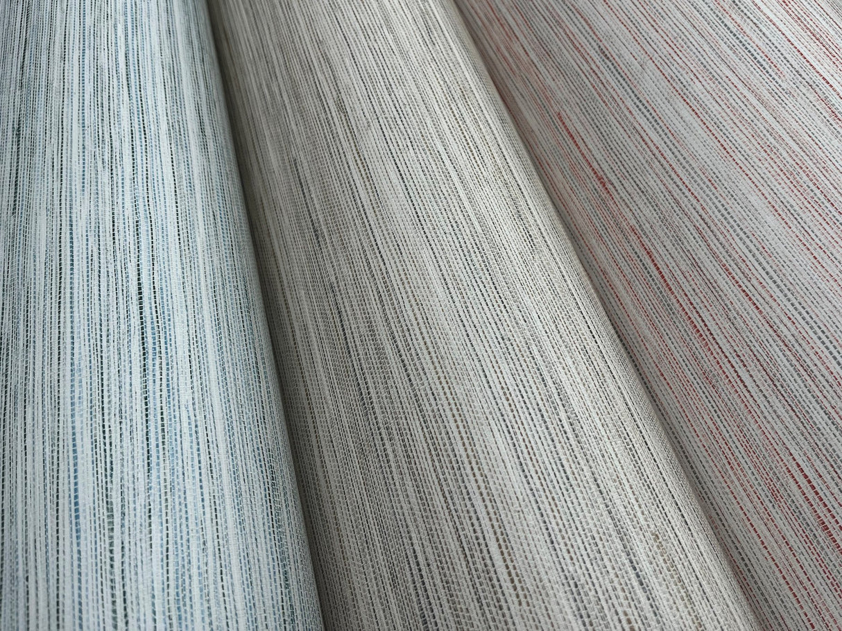 Fountain Grass Blue Faux Grasscloth Prepasted Wallpaper - York GO8302