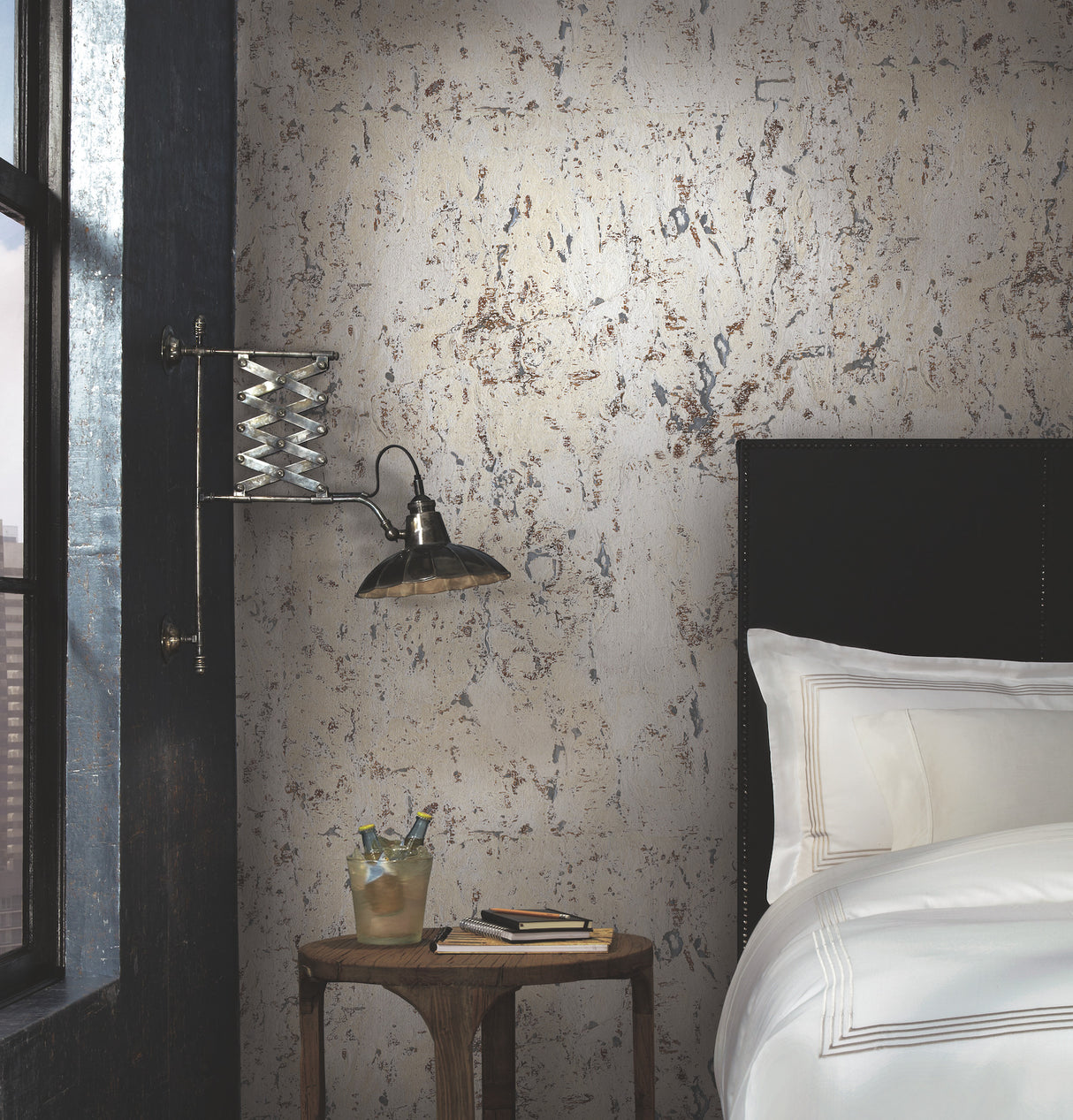 Cork White by York Wallcoverings Ronald Redding Unpasted Natural Cork Texture Sidewall Wallpaper, 36-in x 24-ft, 72 sq ft - GR1092