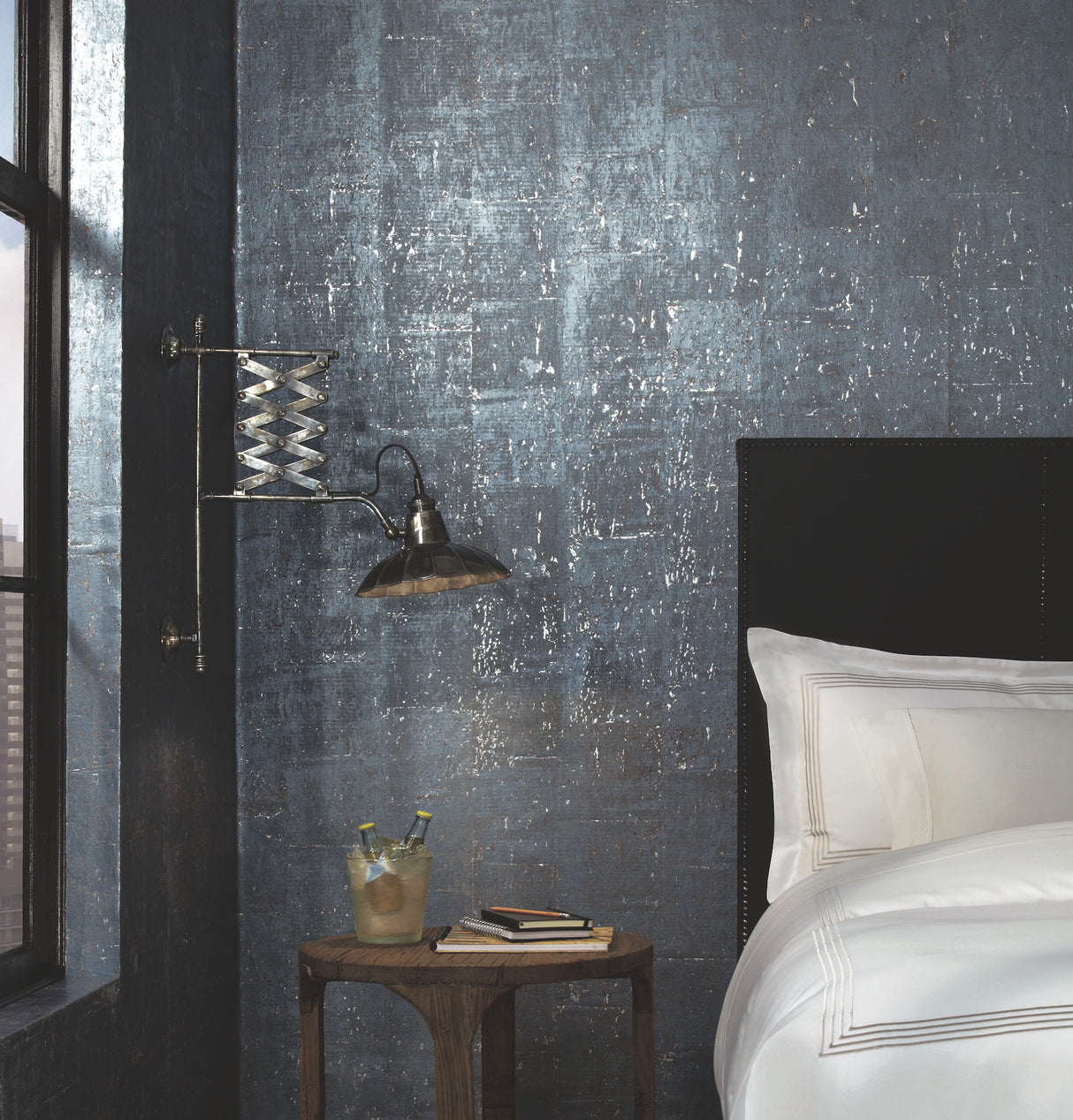 Cork Blue by York Wallcoverings Ronald Redding Unpasted Natural Cork Texture Residential Wallpaper 36-in by 24-ft - GR1095