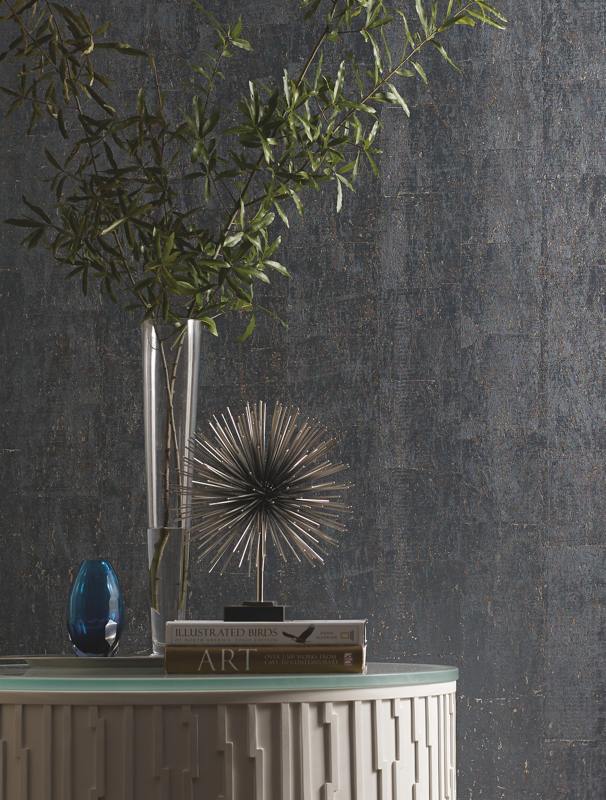 Cork Blue by York Wallcoverings Ronald Redding Unpasted Natural Cork Texture Residential Wallpaper 36-in by 24-ft - GR1095