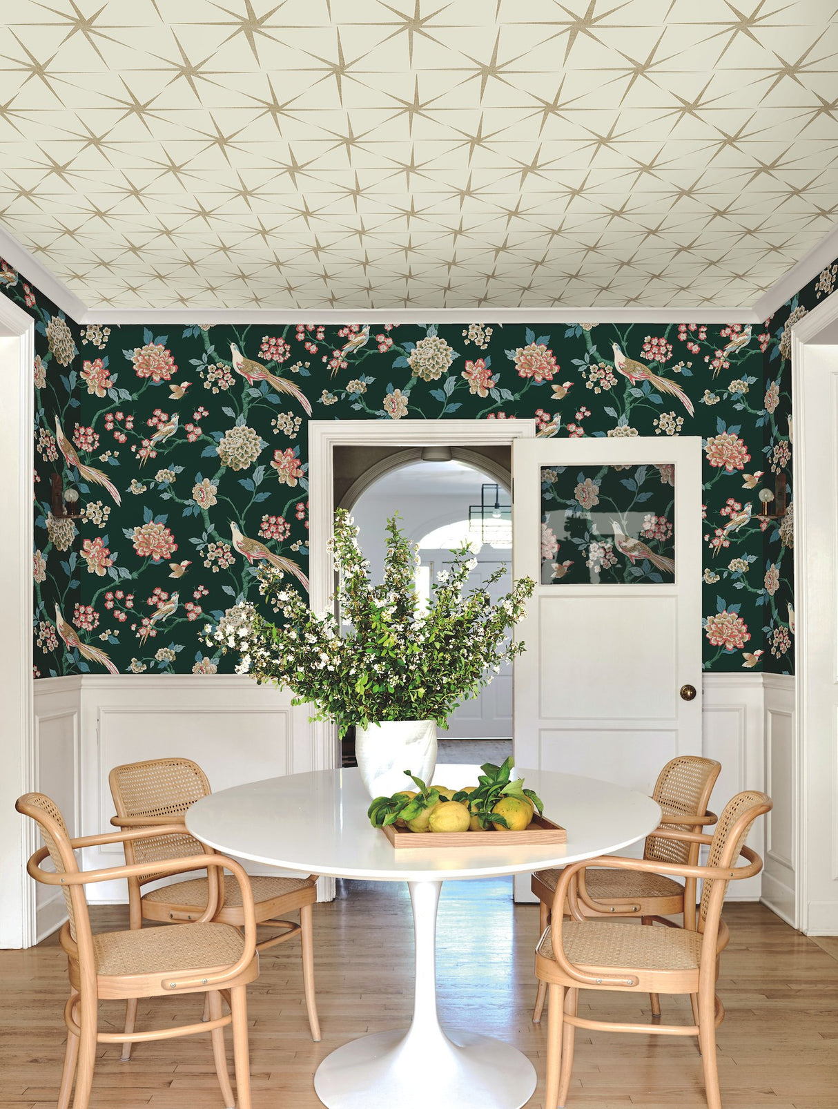 Evening Star Cream Geometric Prepasted Wallpaper - York GR5944