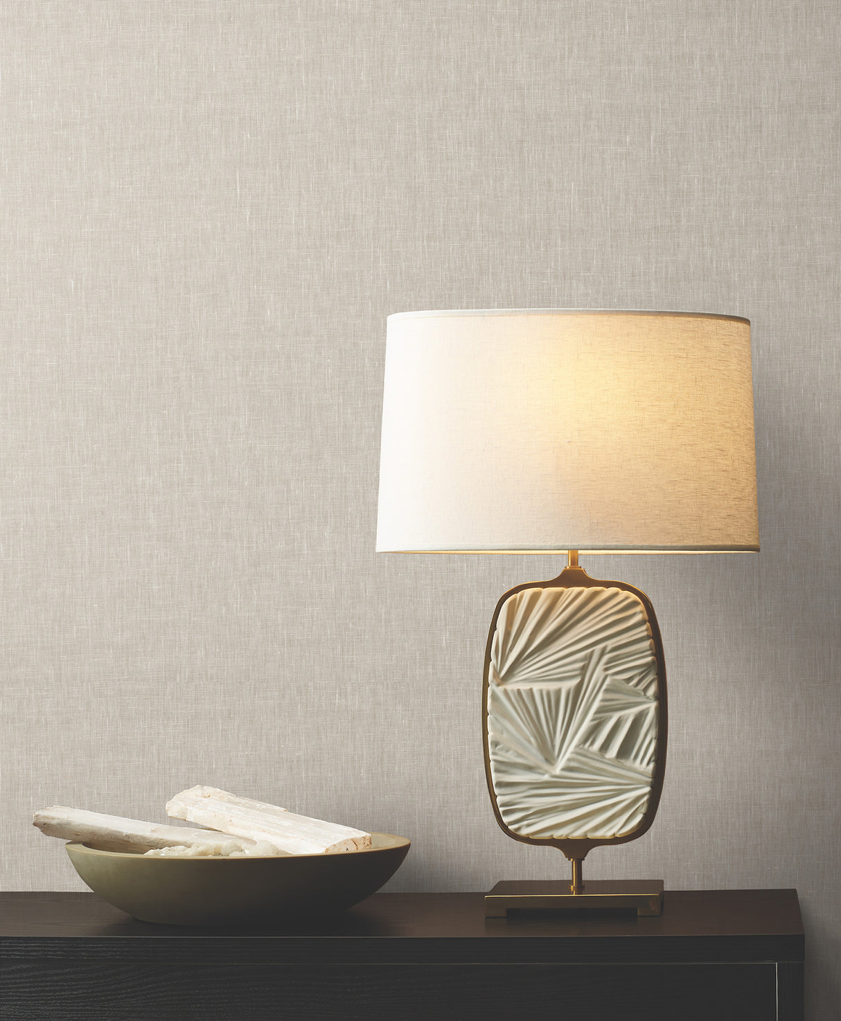 Sheer Linen Silver Lining by Ronald Redding Linen Wallpaper – York Designer Series GRL88129