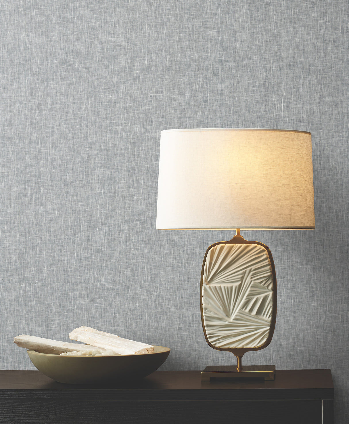 Sheer Linen Ensign Blue by Ronald Redding Wallpaper – York Designer Series GRL88131