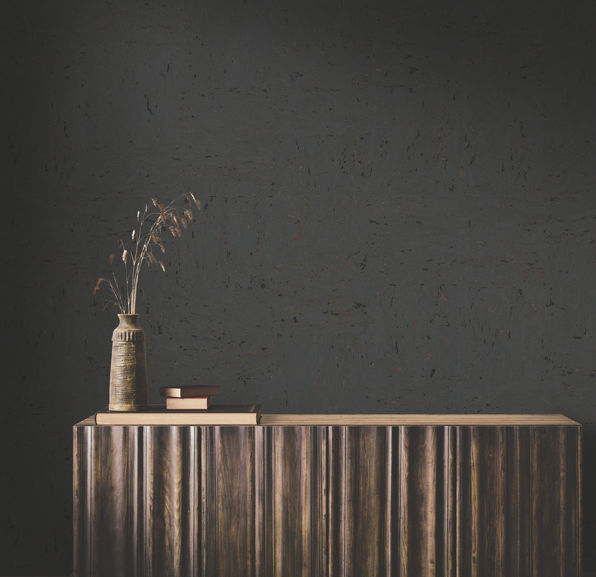 Caldera Cork Dark Grey by Ronald Redding Cork Wallpaper – York Designer Series GRL88368