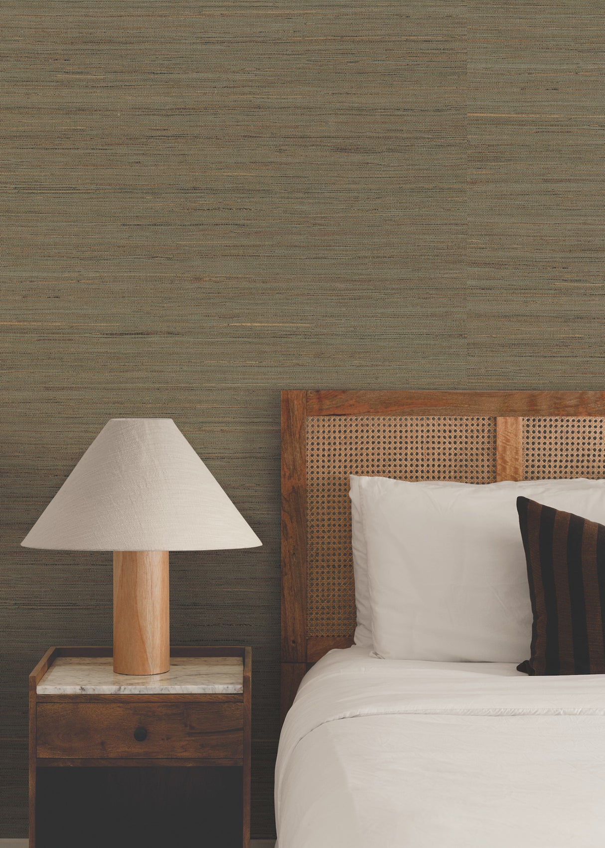 Multicolored Hemp Charcoal by Ronald Redding Grasscloth Wallpaper – York Designer Series GRL88375