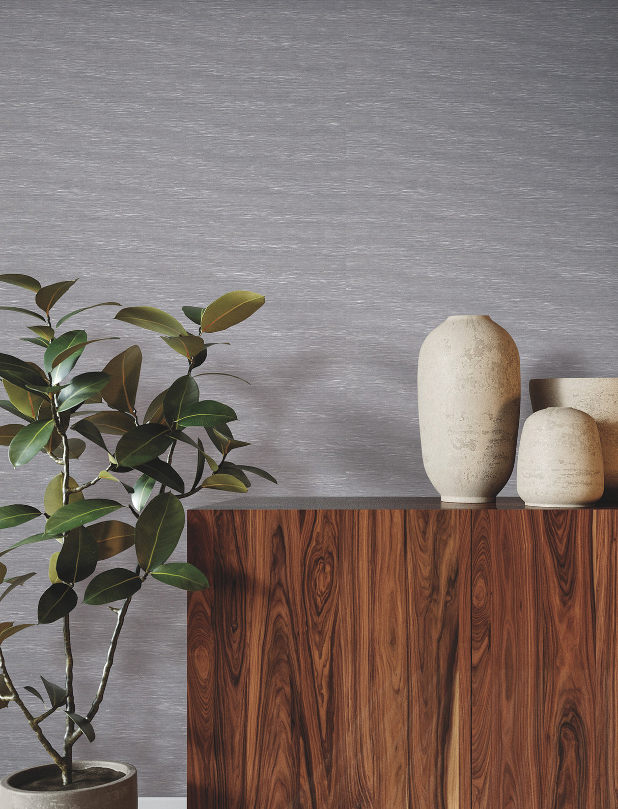 Linen Levels Dove by Ronald Redding Linen Weave Wallpaper – York Designer Series GRL88388