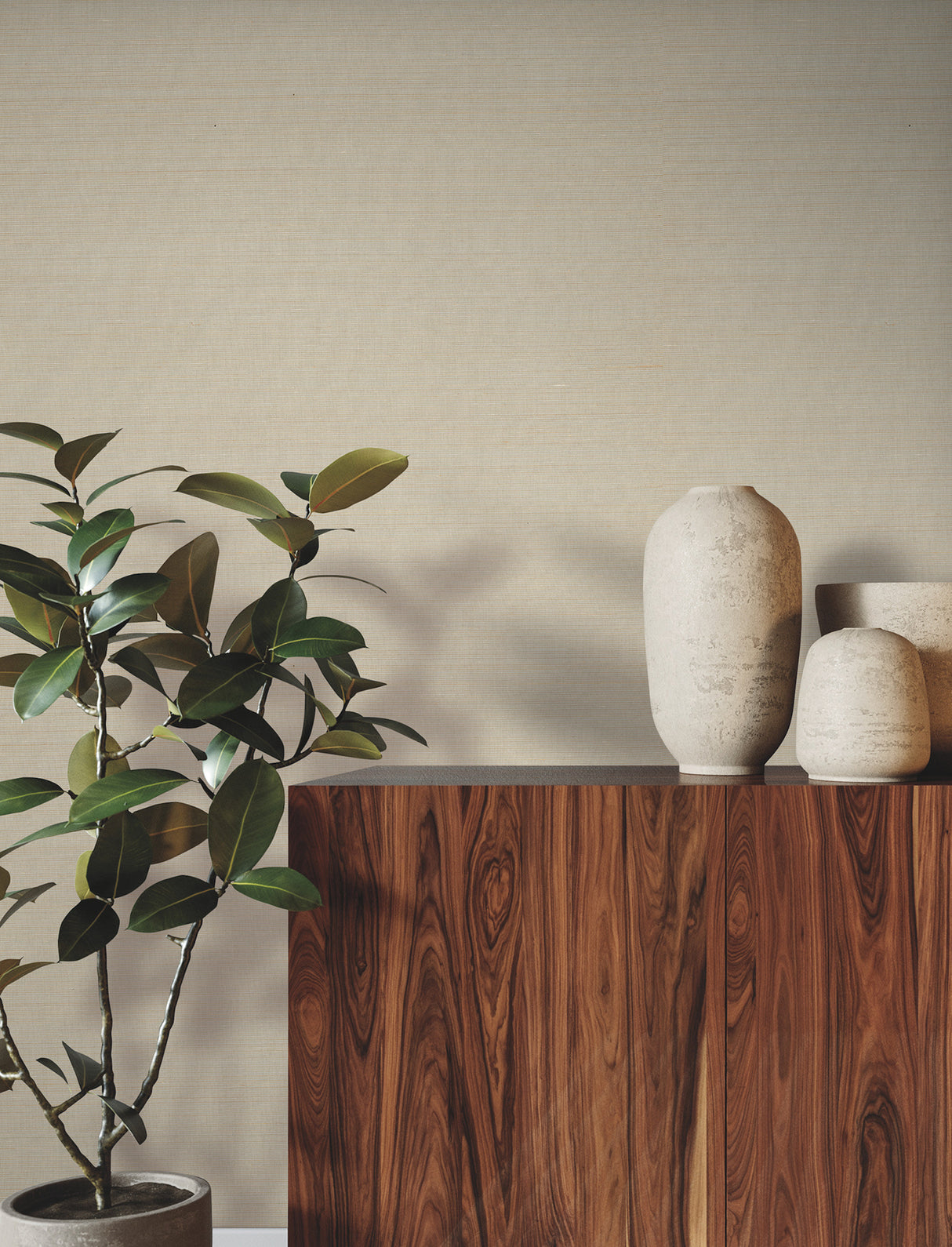 Fine Abaca Ivory by Ronald Redding Grasscloth Wallpaper – York Designer Series GRL88409