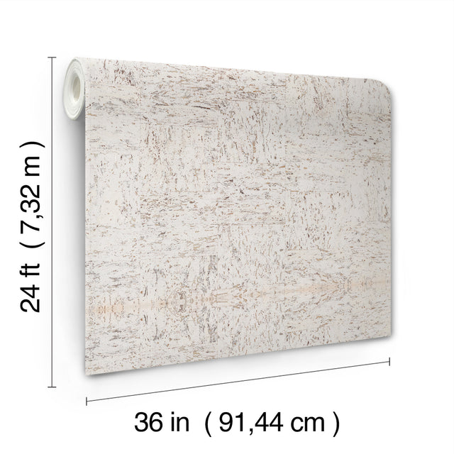 Caldera Cork White Pearl by Ronald Redding Cork Wallpaper – York Designer Series GRL89190